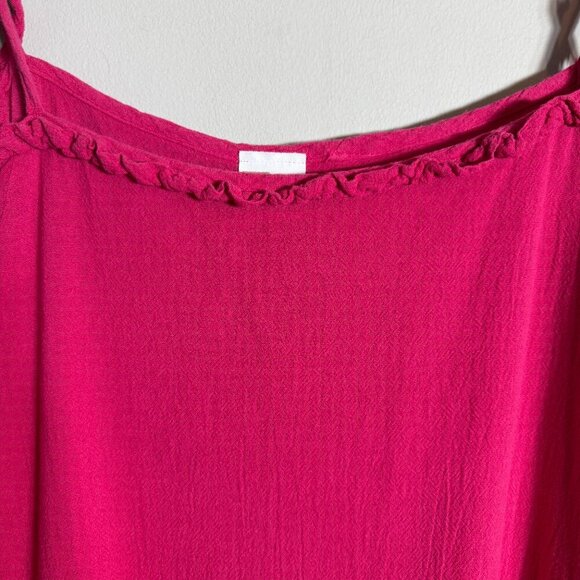 Oh My Gauze! Cold Shoulder Maxi Dress Women's 1X Pink Slit Beach Coastal Travel - Picture 6 of 15